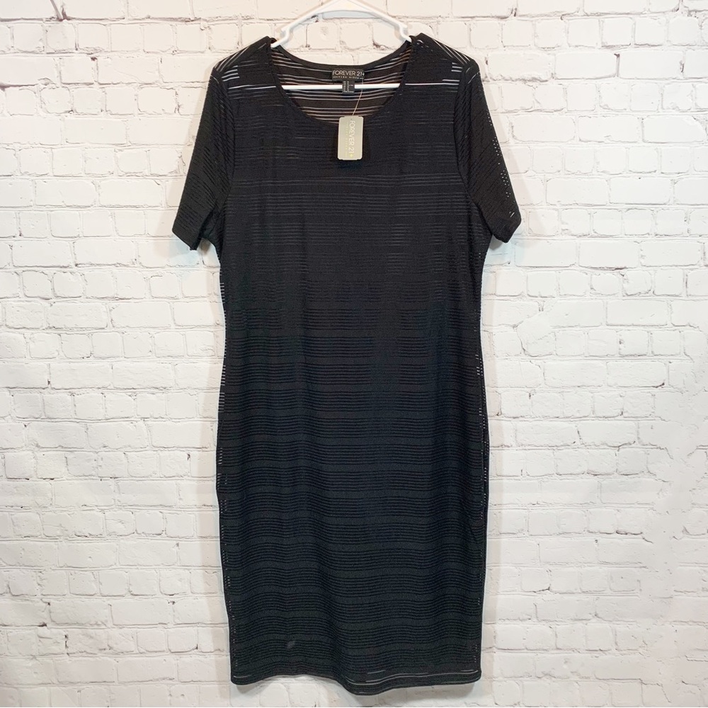 Forever 21 striped black short sleeve NWT dress
